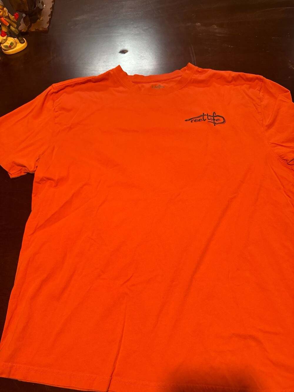Reel Life Men's Size XXL Orange Short Sleeve Graphic Fishing T-Shirt